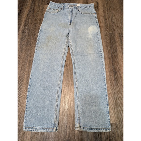 VTG Levis 505 Jeans Light Wash Denim Regular Fit Straight Leg Size 34x30 READ - Picture 1 of 8